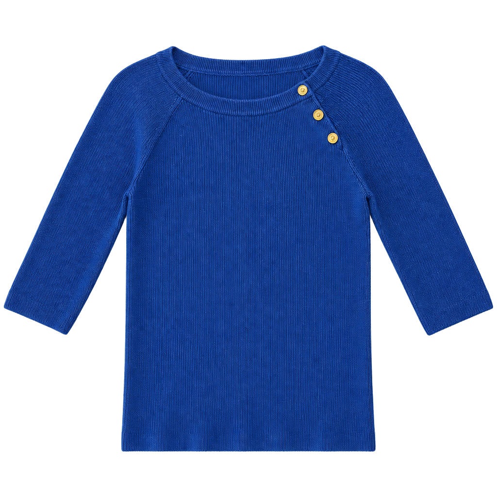 LAUREN RALPH LAUREN Women's Soft Cotton Shoulder-Button Crewneck Sweater Size L 1