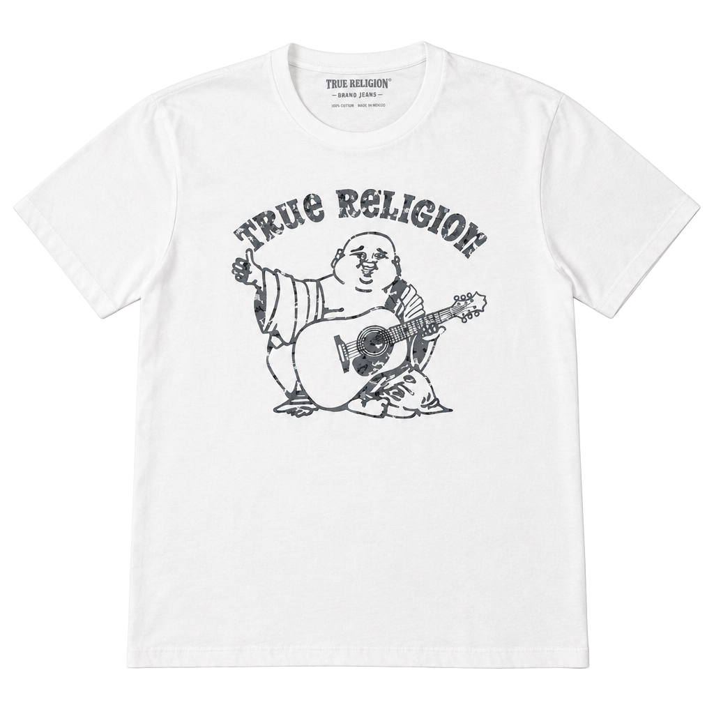 True Religion Buddha Tee Size Large White Graphic T-Shirt 1