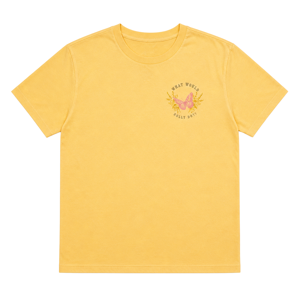 Dolly Parton What Would Dolly Do T-Shirt Size LG (10/12) Yellow 1