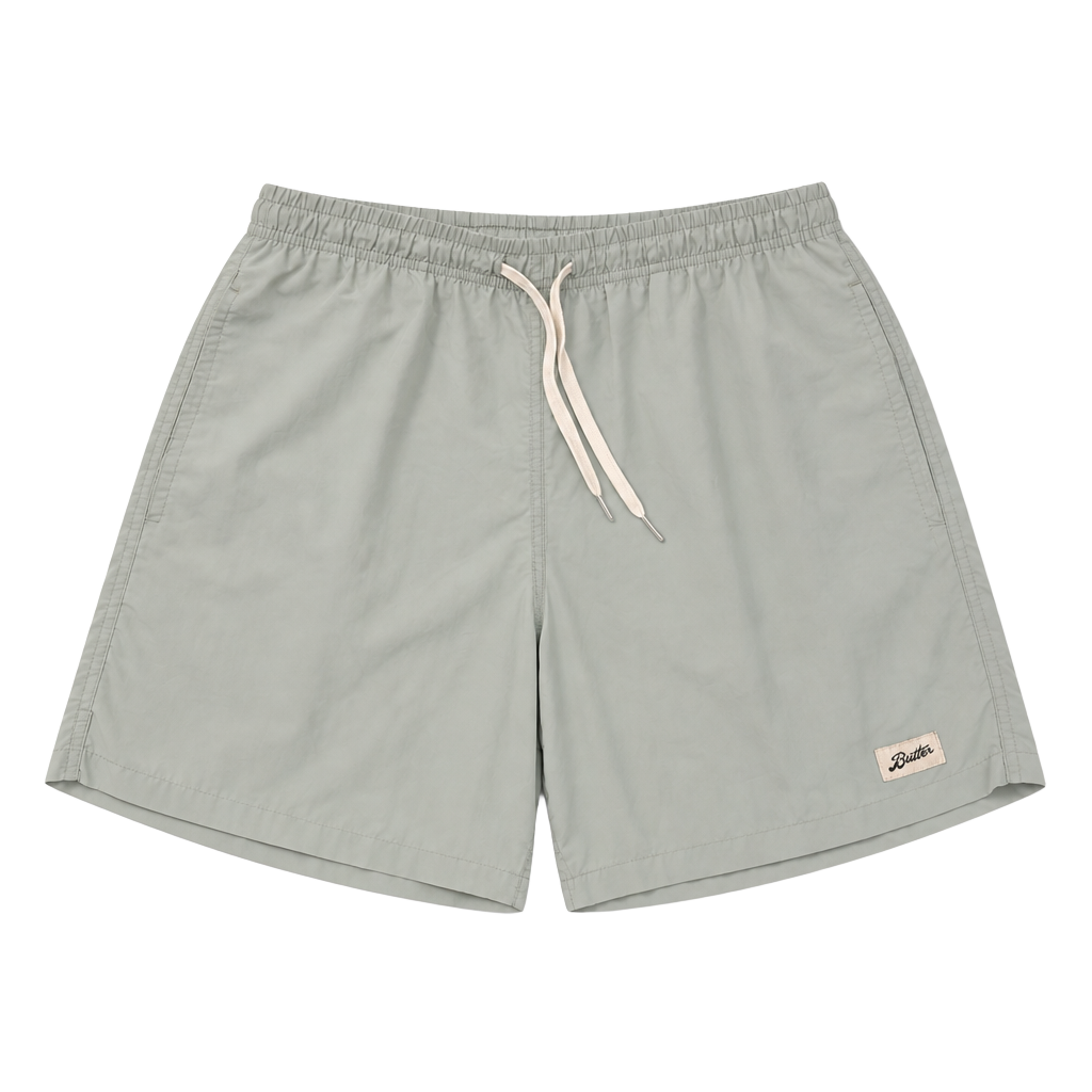 Bather Swim Trunks Size M Sage Green Solid Drawstring Pocket 1