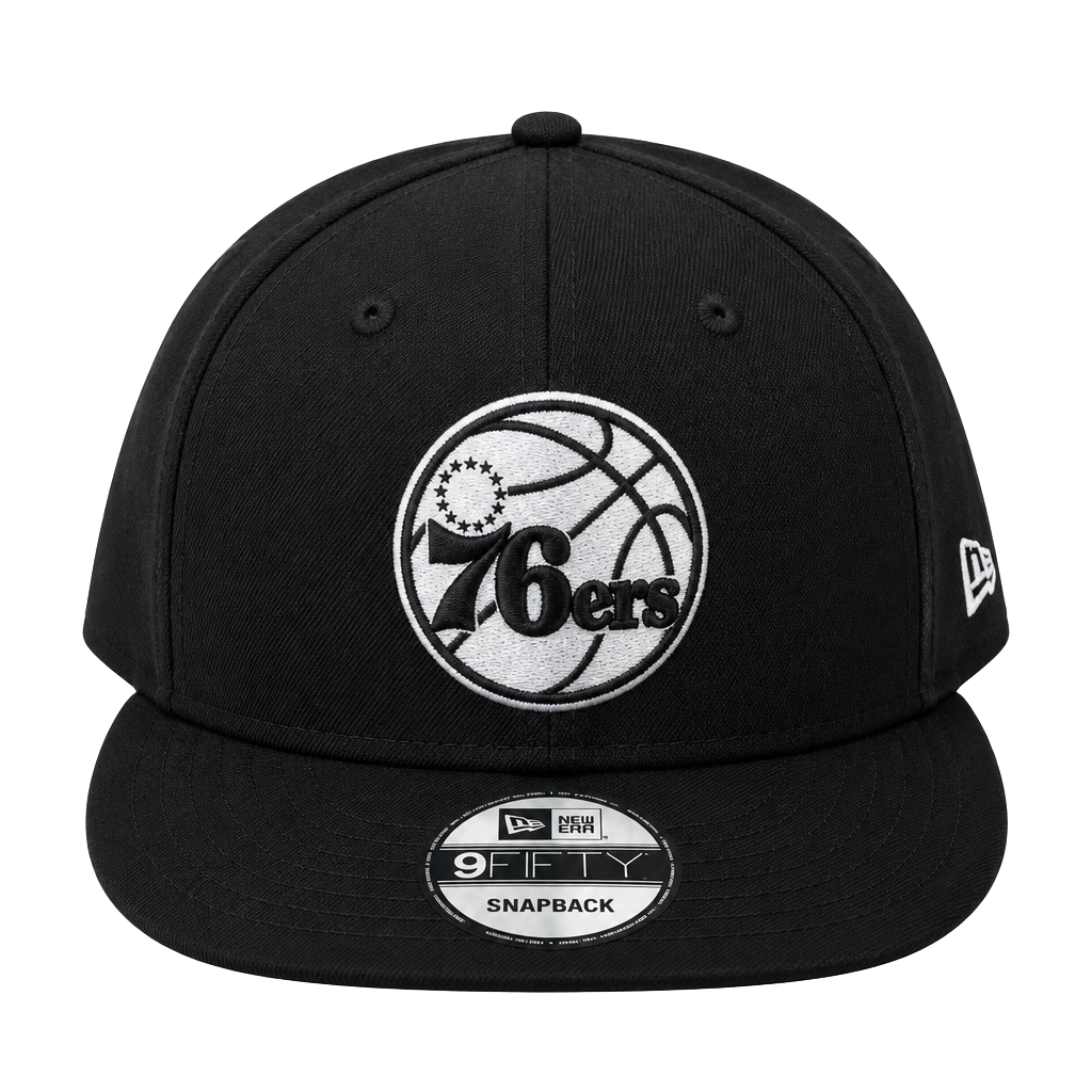 New Era Philadelphia 76ers 9FIFTY Snapback Hat One Size Black 1