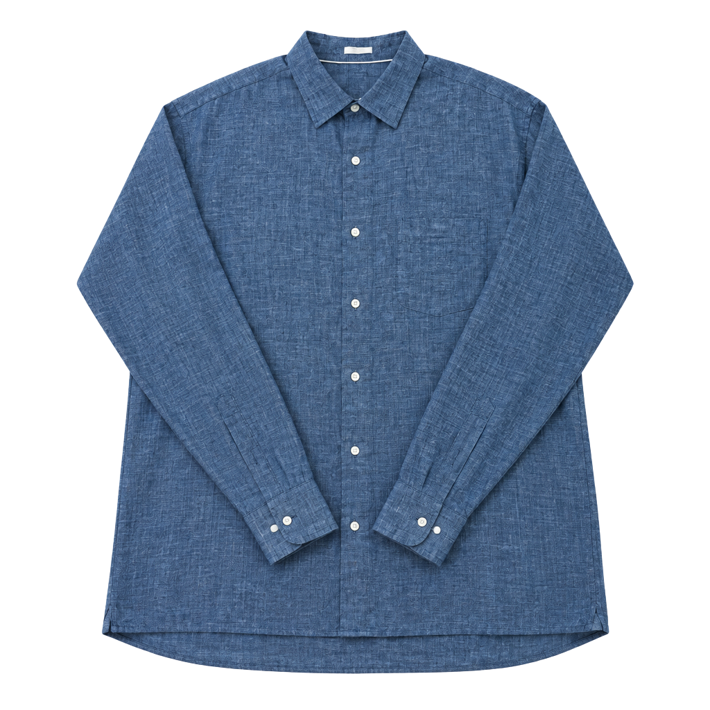 Peter Millar Linen Long Sleeve Button Up Shirt Extra Large Blue 1