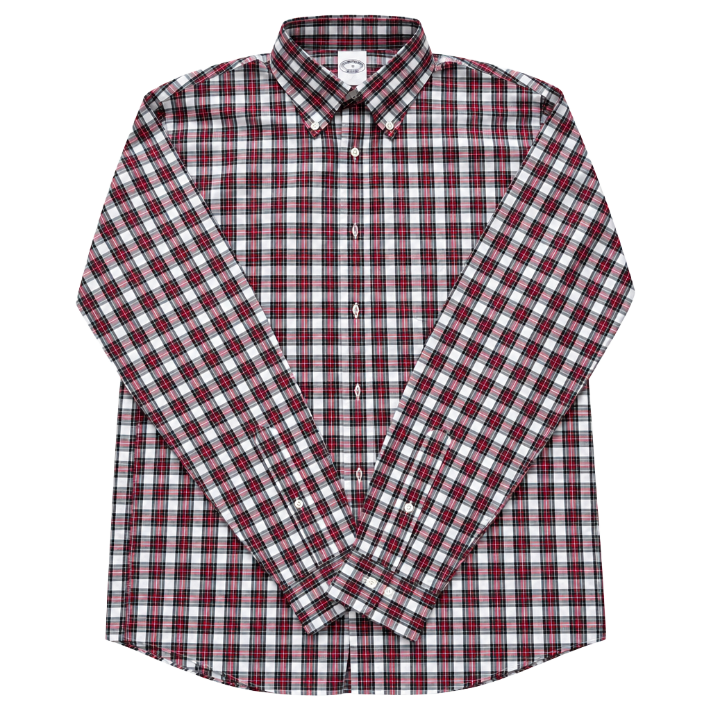 Brooks Brothers Plaid Button Down Shirt Size S Red White Black Long Sleeve 1
