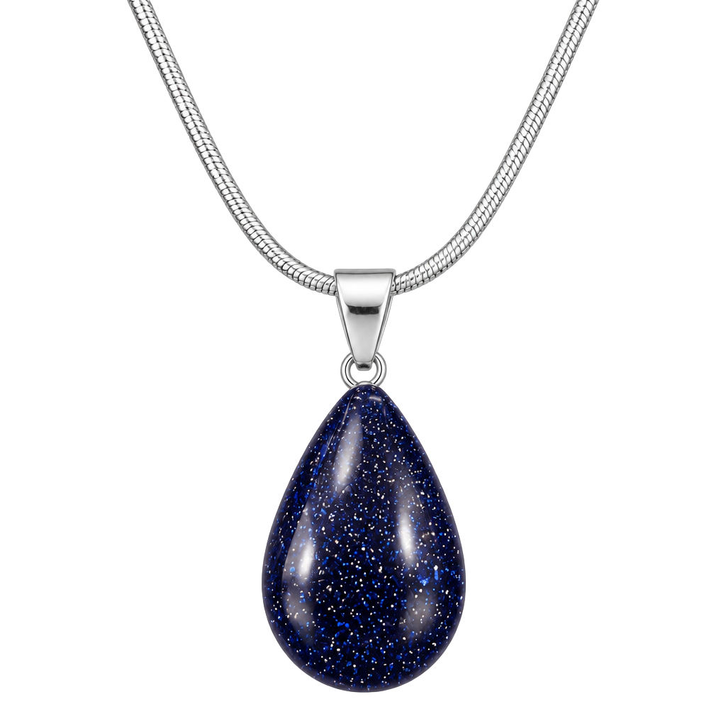 Blue Sandstone Pendant Necklace 1