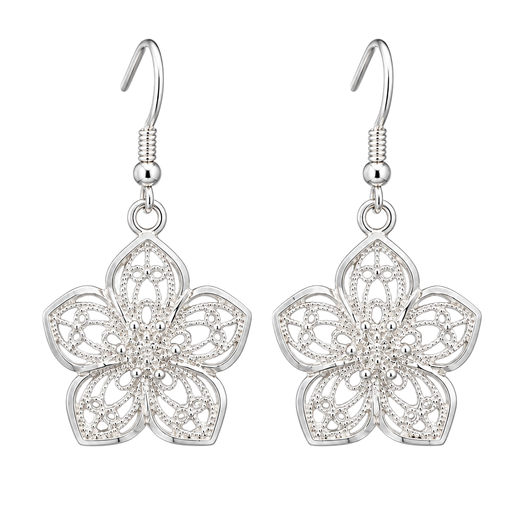 Flower Filigree Dangle Earrings 1