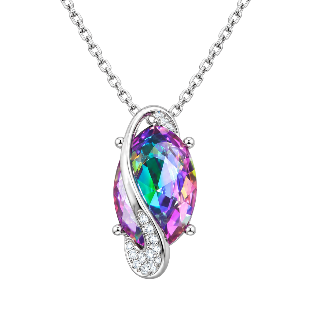 Mystic Topaz Pendant Necklace 1