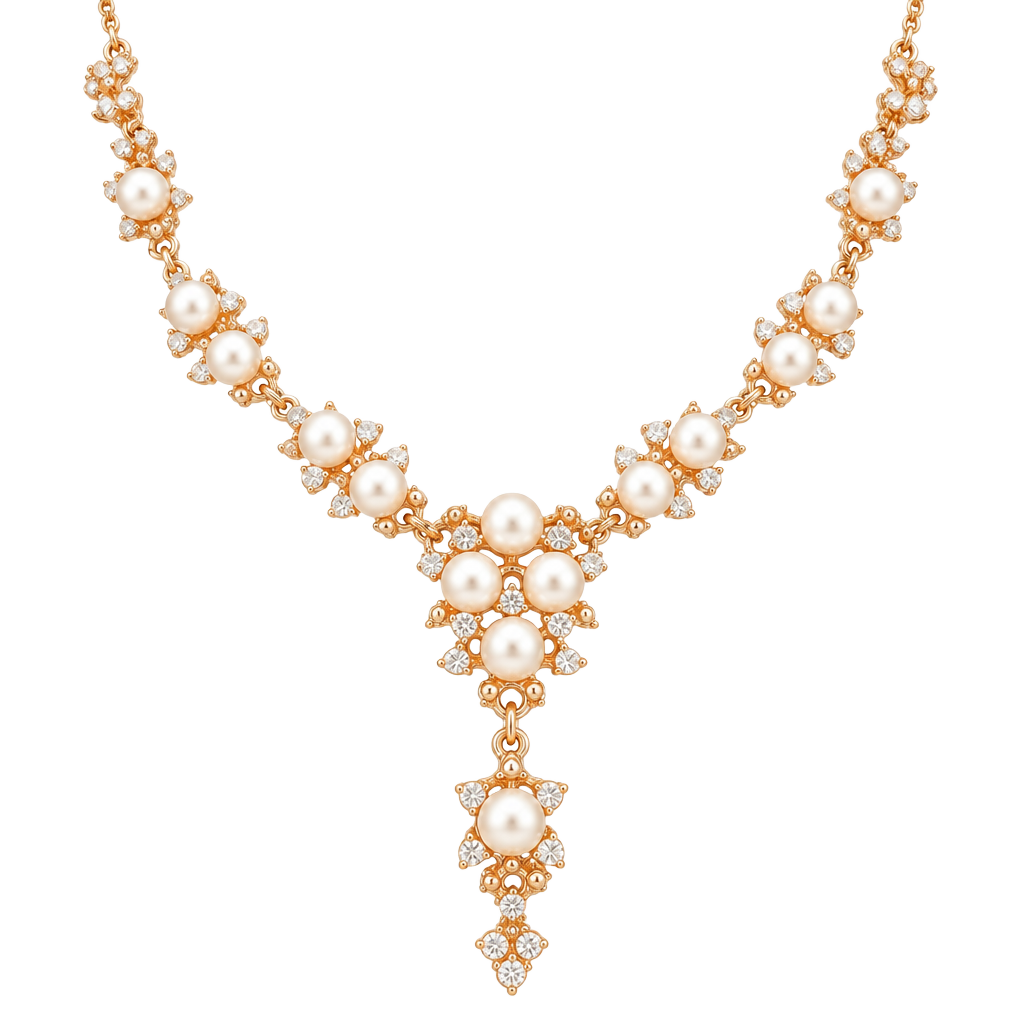 Rose Gold Pearl Necklace 1