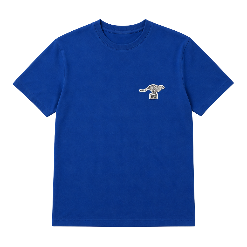 Cavalli Class Roberto Cavalli Blue Cheetah Logo Graphic T-Shirt Size L 1
