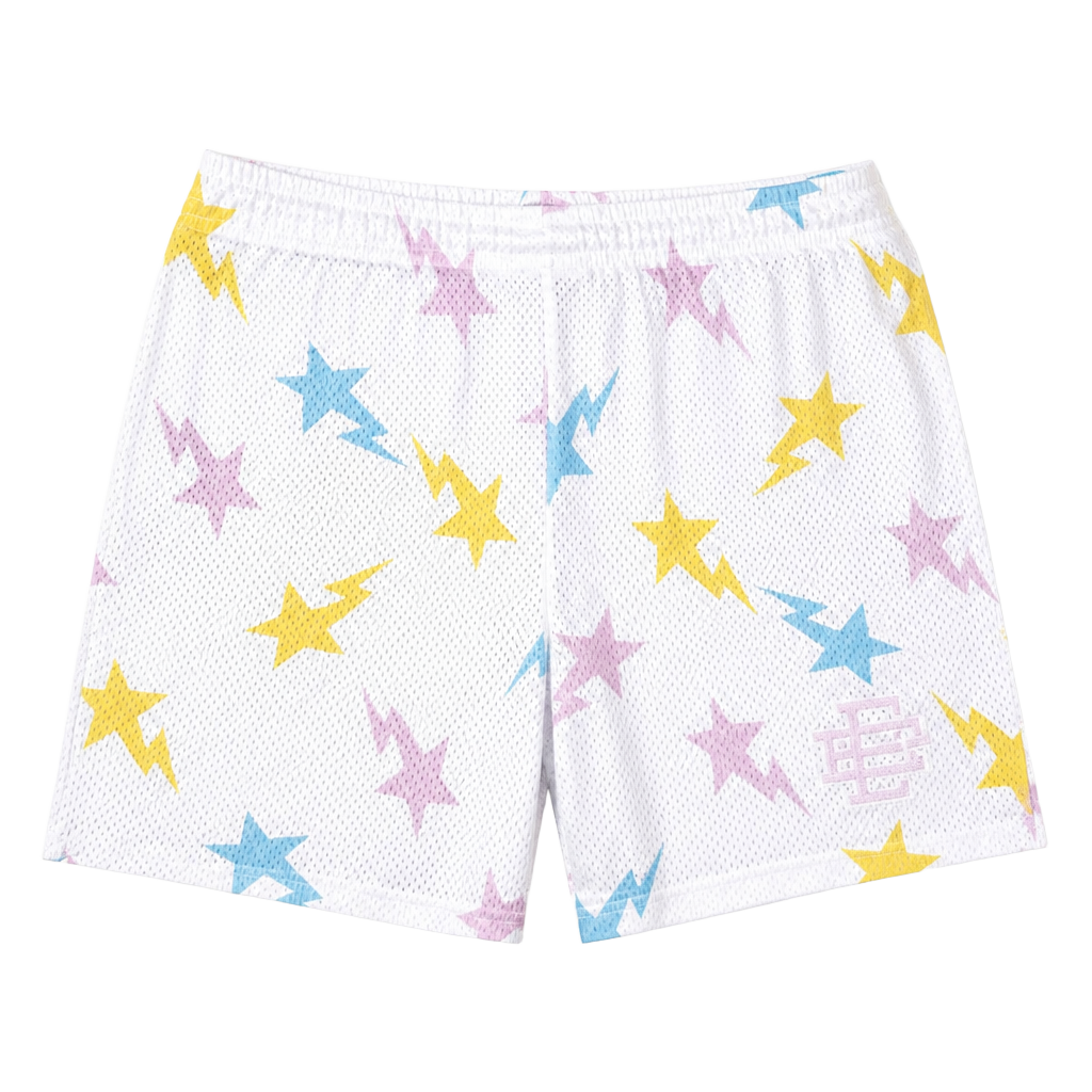 Eric Emanuel x BAPE EE Basic Short White/Yellow/Blue/Pink 1