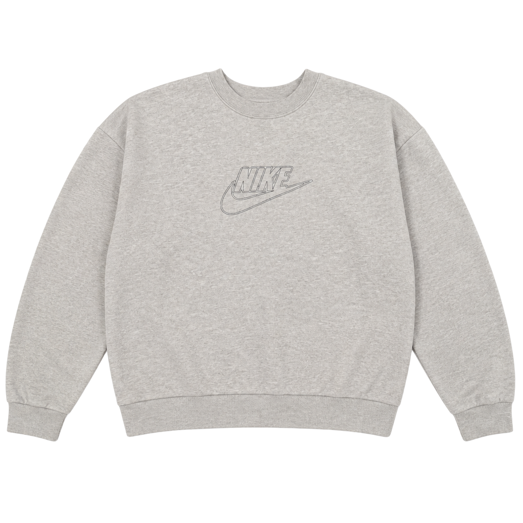 Vintage Nike Grey Crewneck Sweatshirt with Embroidered Swoosh Logo Size XL 1