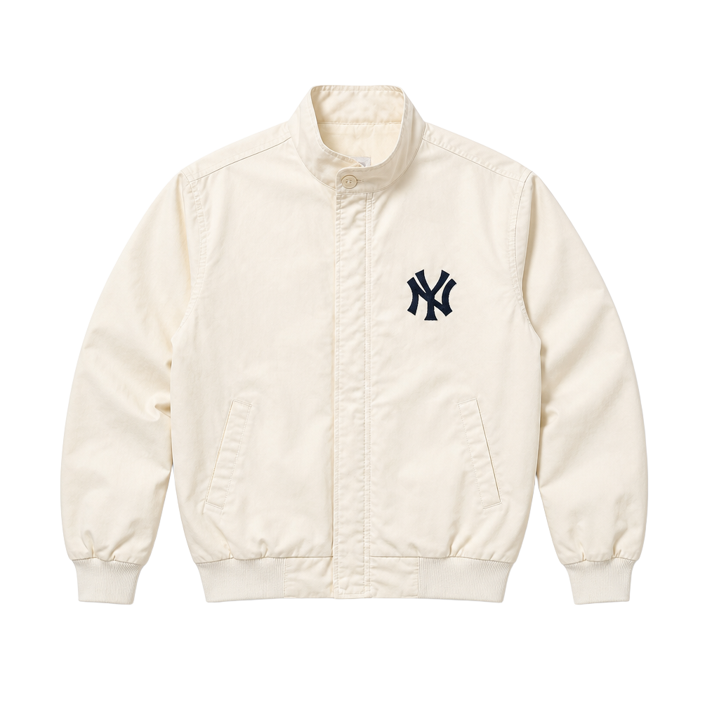 Vintage Swingster New York Yankees White Full-Zip Jacket Medium Made in USA 1