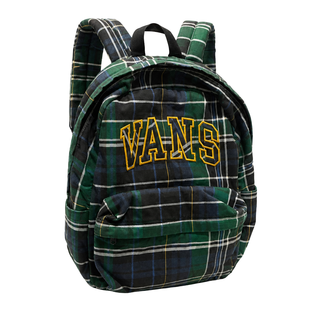 Vans Old Skool Pine Forest Plaid Mini Backpack Green 1
