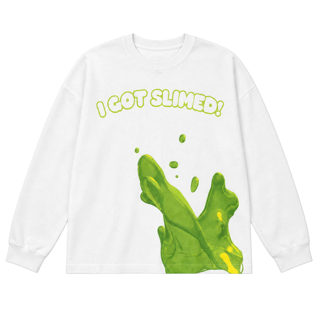 Rare Nickelodeon I Got Slimed Sweatshirt Size XL White Heavy Blend 1