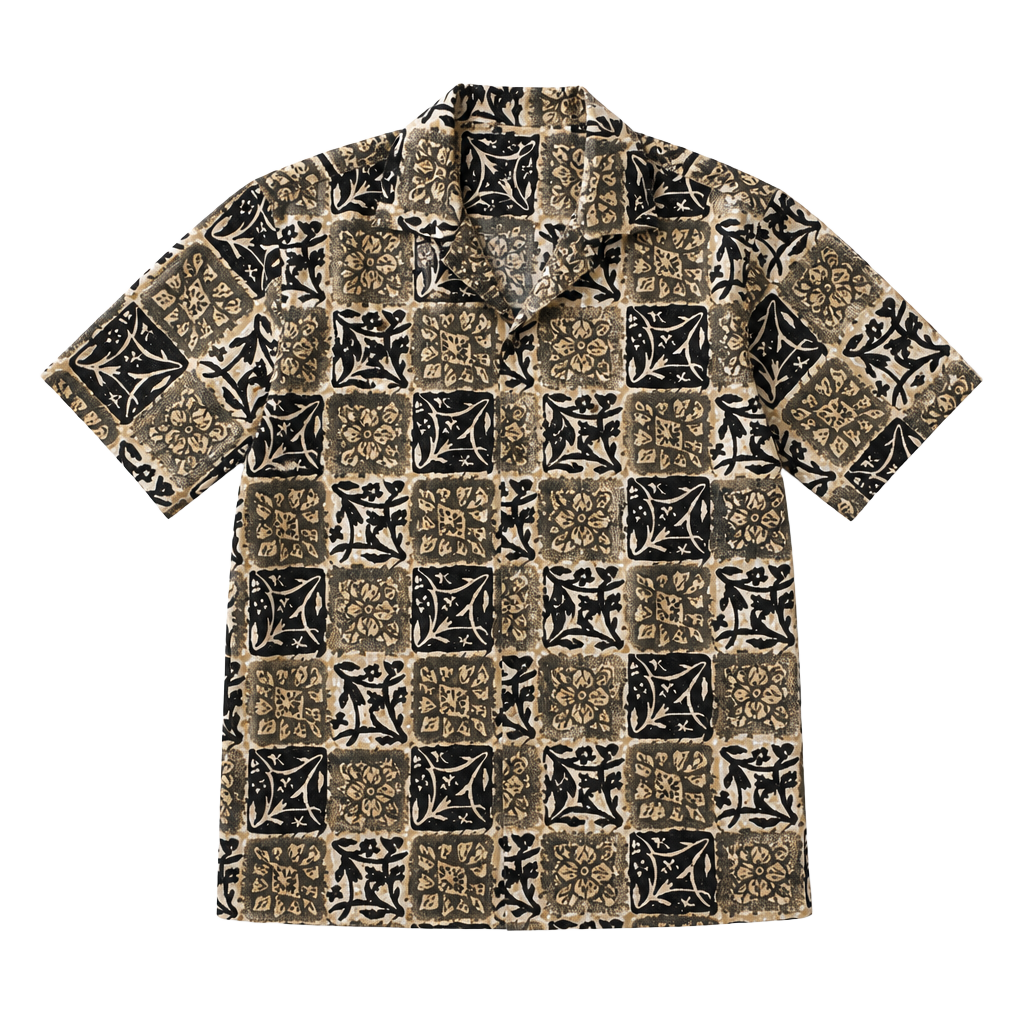 Vintage Gold Wear America Hawaiian Classics Short Sleeve Button Down Shirt Size Medium 1