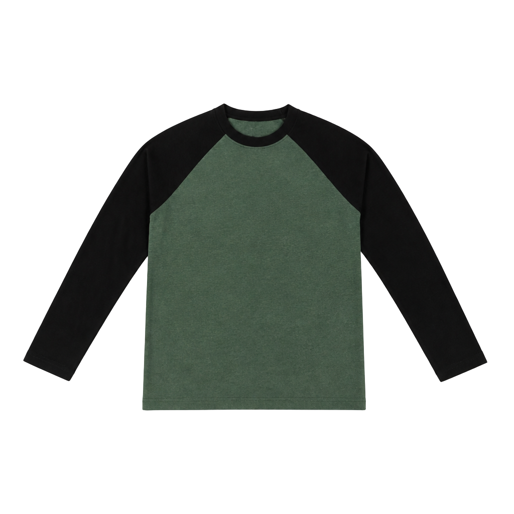 Urban Pipeline Men's Size M Ultimate Tee Long Sleeve Raglan Baseball Shirt Green/Black 1
