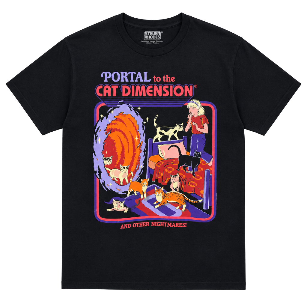 Steven Rhodes Portal To The Cat Dimension T-Shirt 1