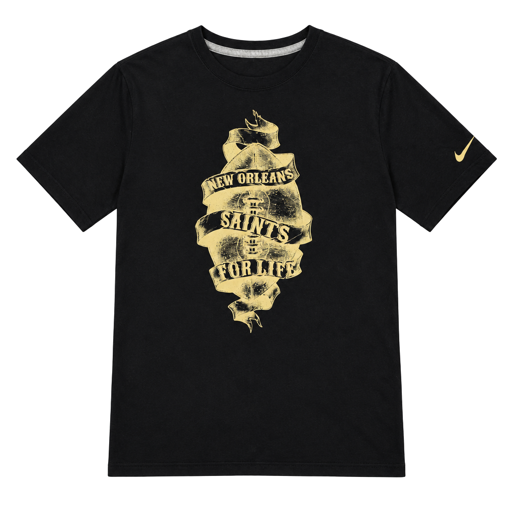 Nike New Orleans Saints T-Shirt Black Graphic 1