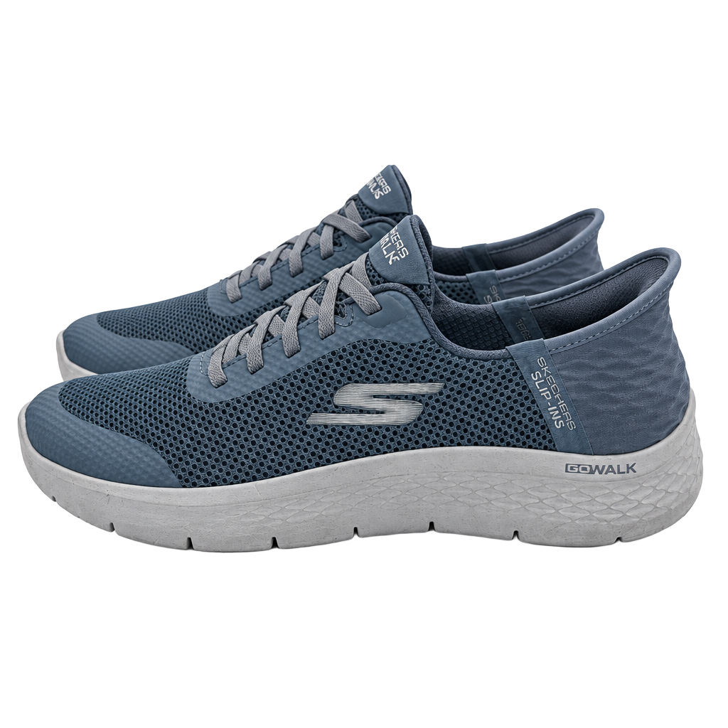 Skechers Go Walk Flex Slip-Ins Walking Shoes Blue Mesh (Size: 7.5) 1