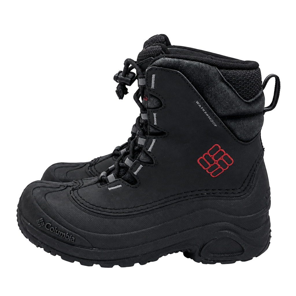Columbia Bugaboot II Snow Kids Size: 2 Boot Black Leather Waterproof 1