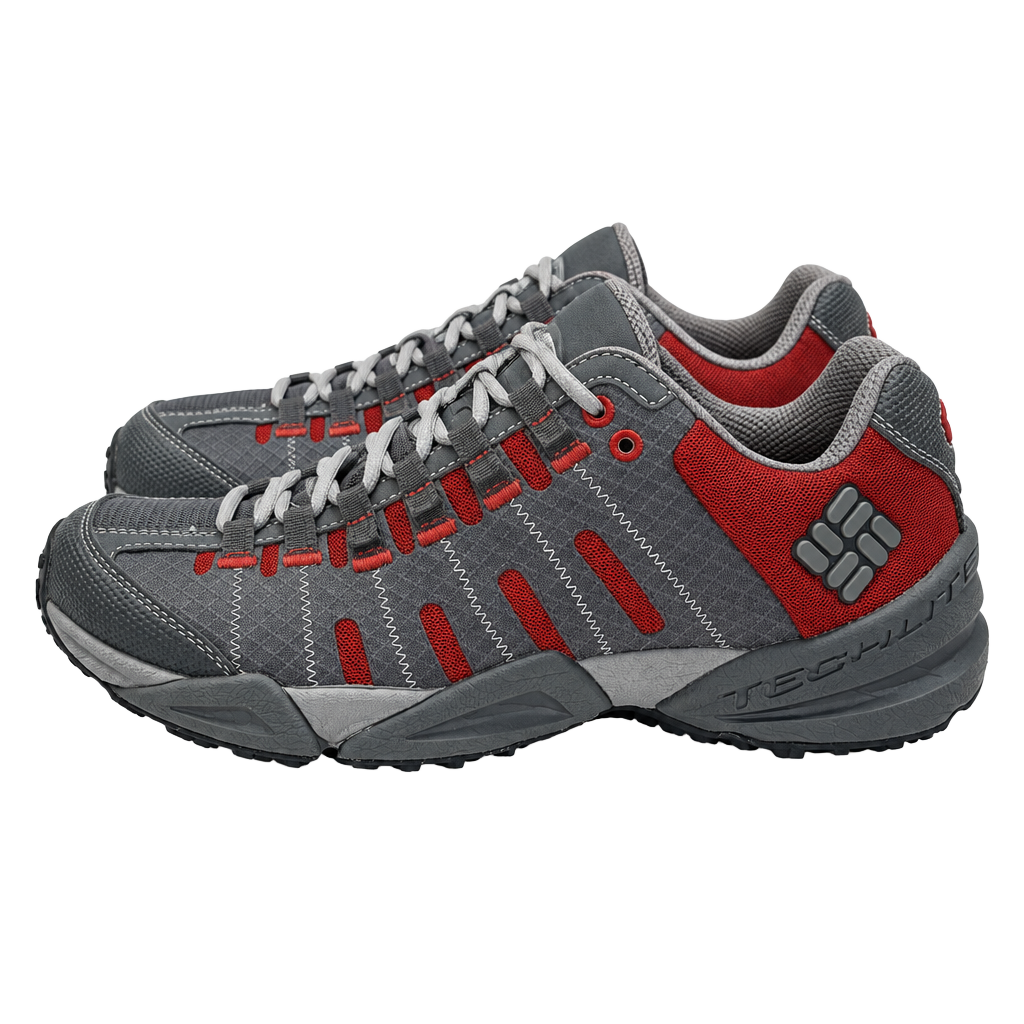Columbia Hiking Shoes Gray Orange Techlite Omni-Grip (Size: 9) 1