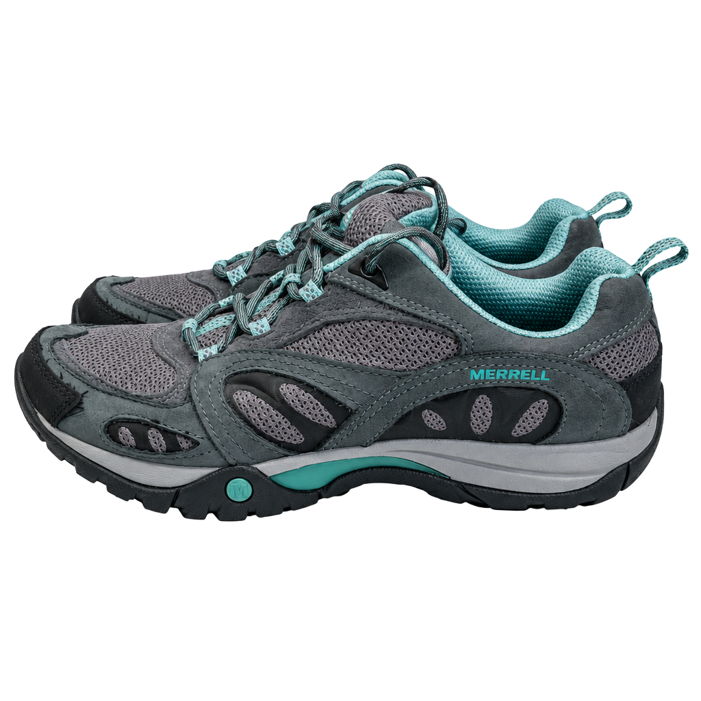 Merrell Azura Hiking Shoes Gray Mineral Blue Trail Walking (Size: 6.5) 1