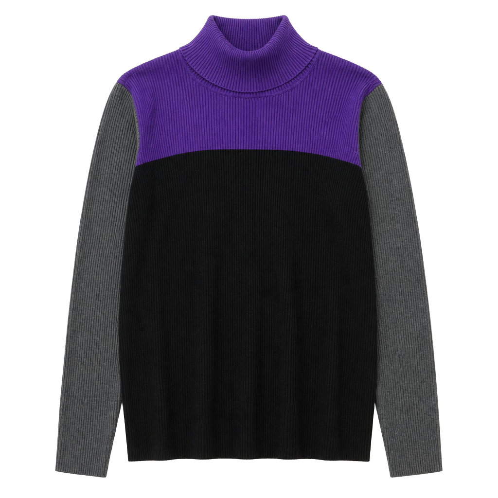Lauren Ralph Lauren Ribbed Colorblock Turtleneck Sweater Size XL 1