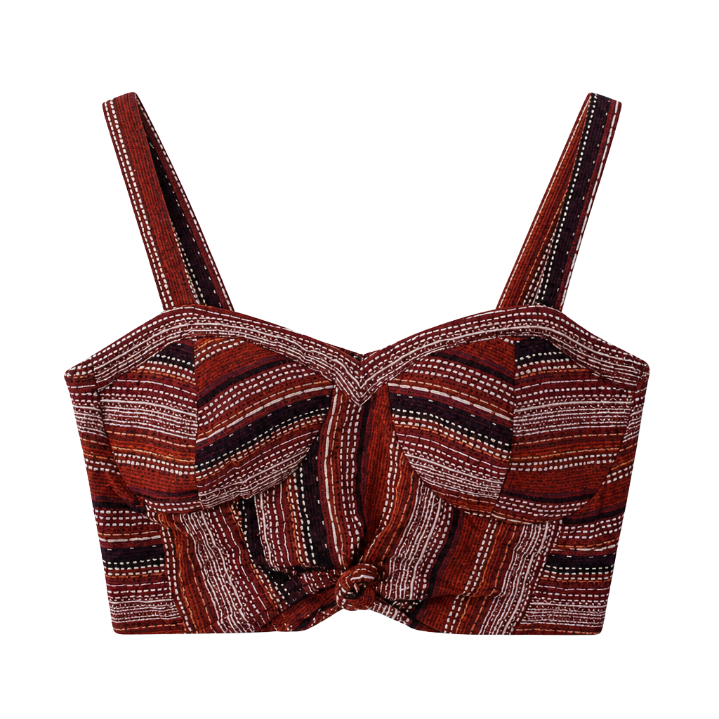 Striped Burgundy Women's Top 1