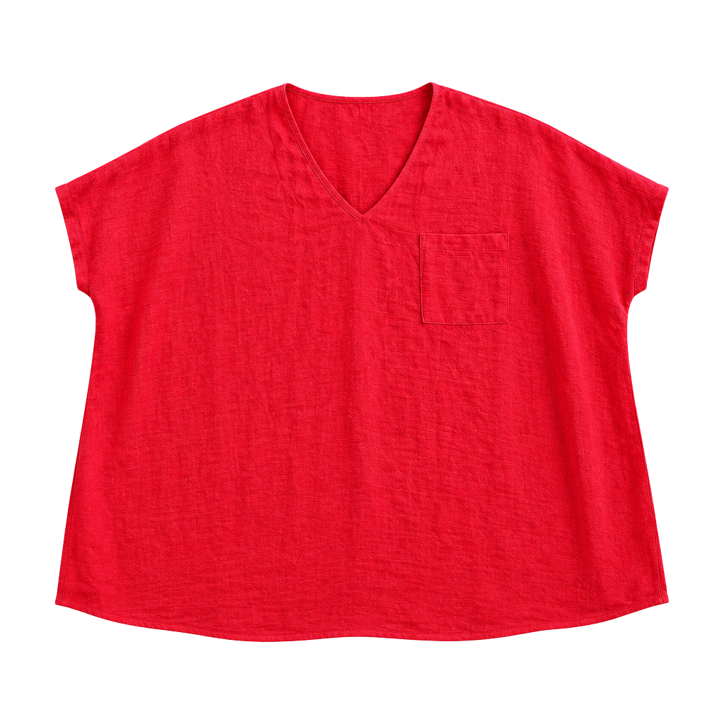 Jenna Nation Neon Pink V-Neck Pocket Tee Size 1X 1