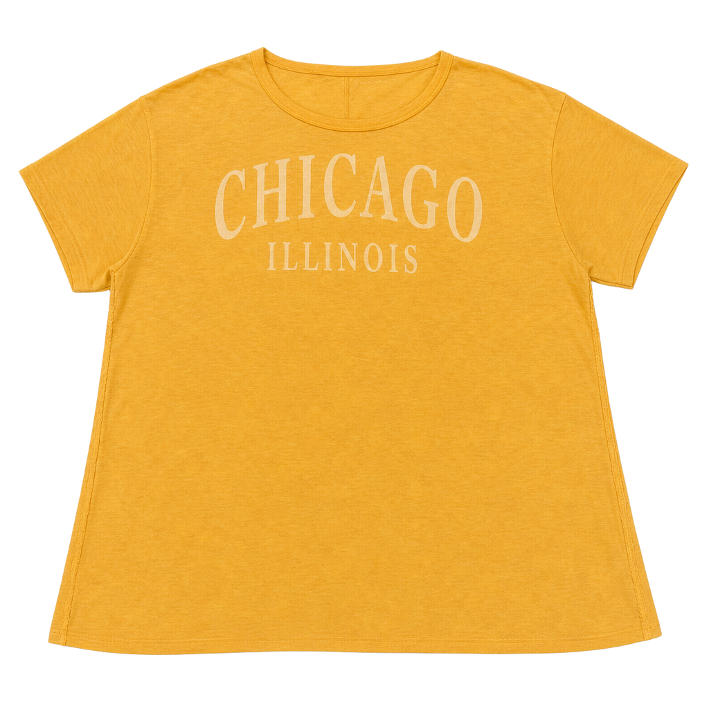 American Eagle Chicago Illinois Orange Graphic T-Shirt 1