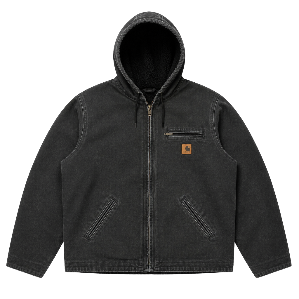 Carhartt Bartlett Sherpa-Lined Washed Duck Hooded Jacket Size 2XL 1