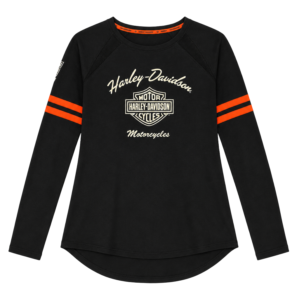 Harley-Davidson Long Sleeve Shirt Size L Black Graphic 1
