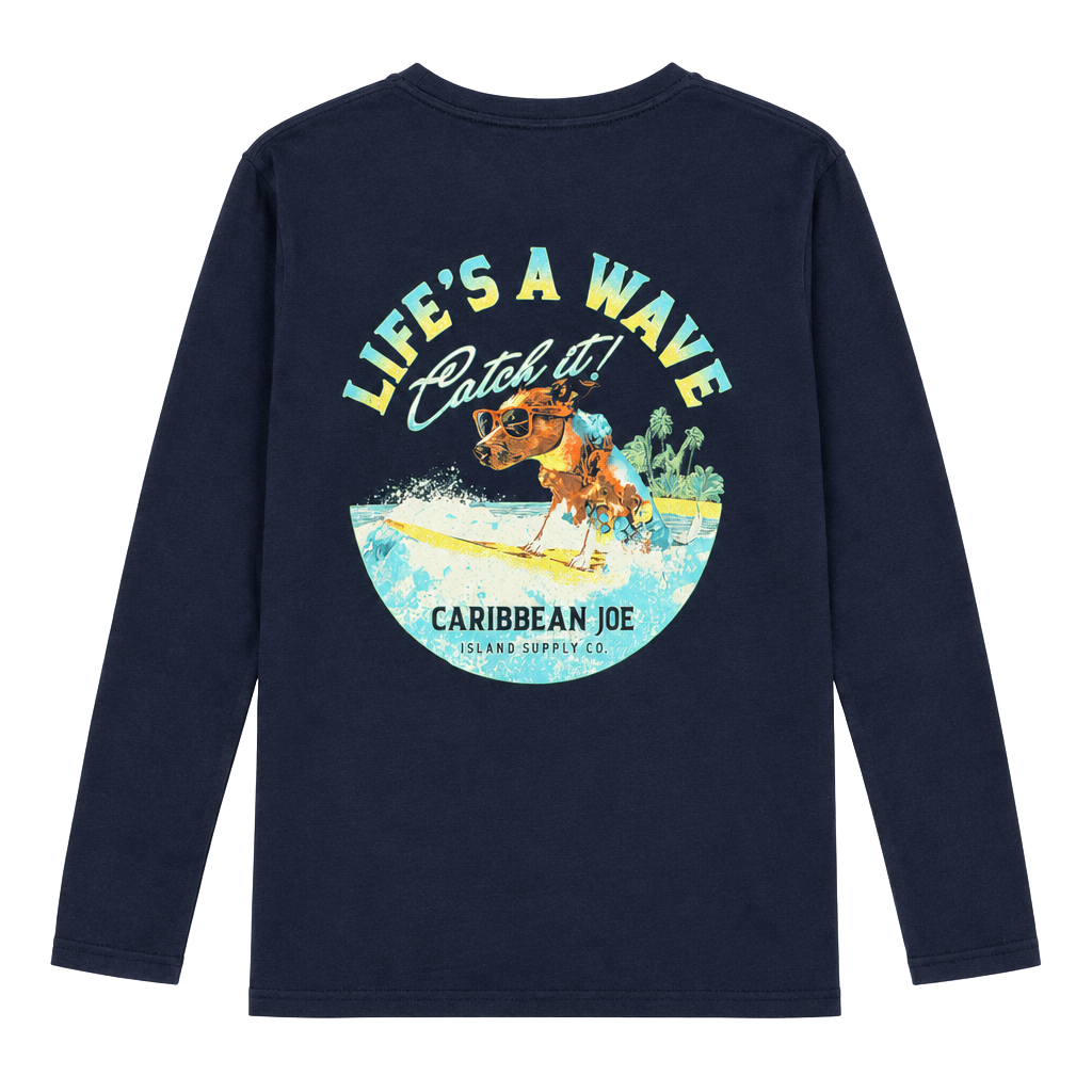 Caribbean Joe Long Sleeve Graphic T-Shirt Medium 1