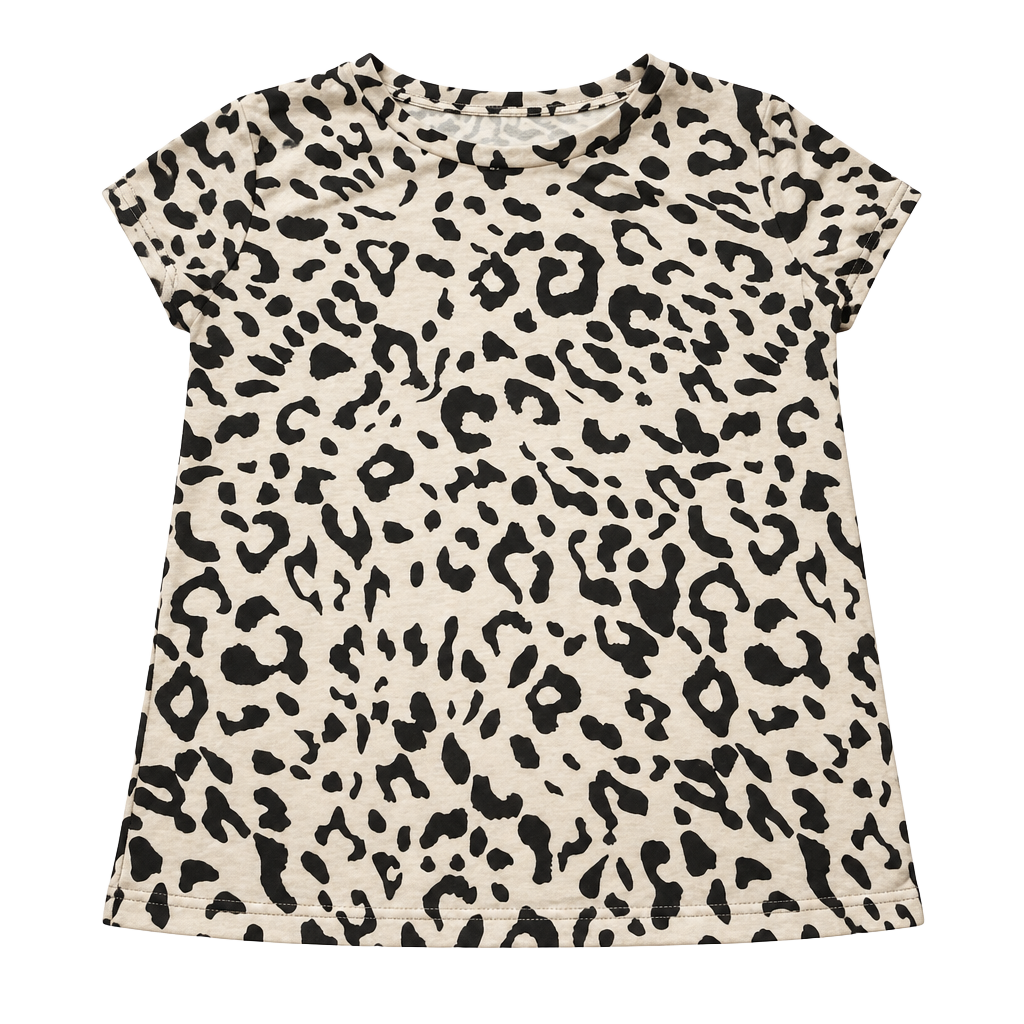 Unbranded Leopard Print Crewneck Short Sleeve T-Shirt 1