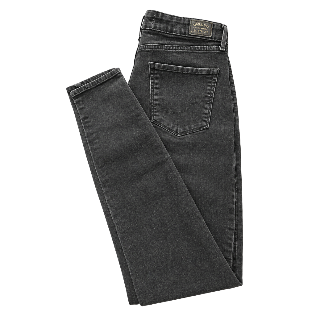 Signature by Levi Strauss & Co. High Rise Skinny Size 10L W30 L32 Black Jeans 1
