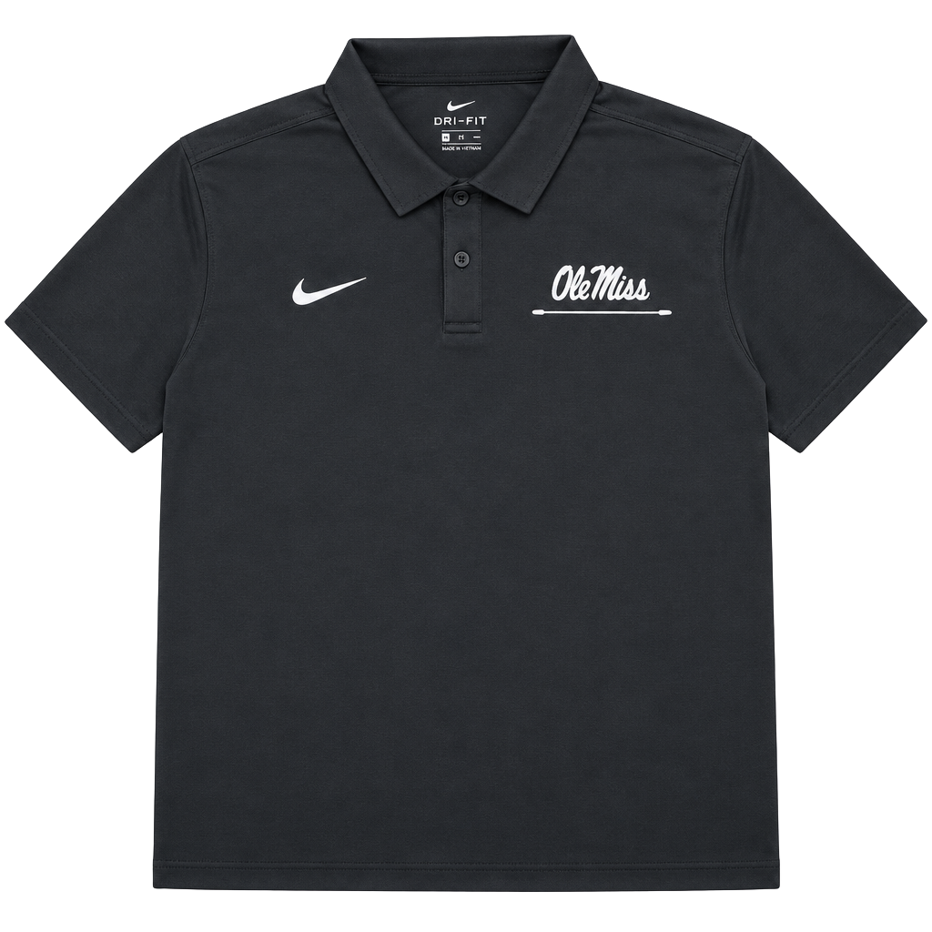 Nike Ole Miss Rebels Dri-Fit Polo Size XXL Black Golf Shirt 1