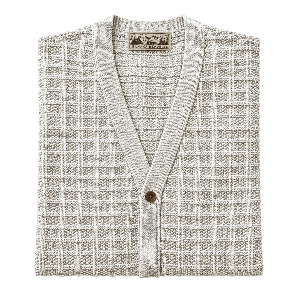 Shenandoah Knit Sweater Vest Size L Beige Button Up V-Neck. Mens 1