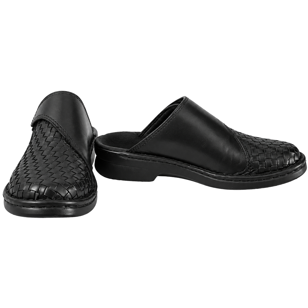 Clarks Black Woven Leather Mules Clogs Comfort Slide Shoes 8m 1
