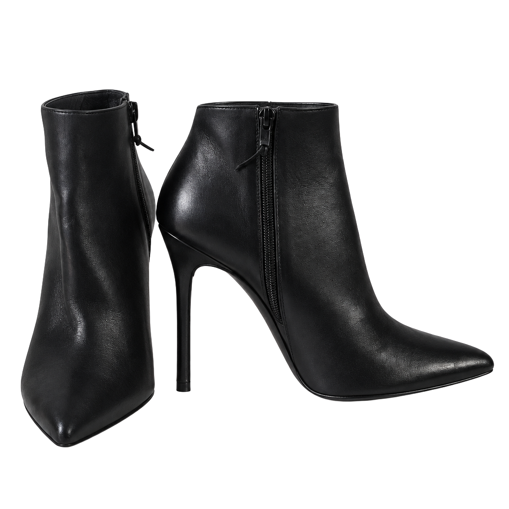 Stuart Weitzman Stuart Power Zip 75 Bootie Black Leather Pointed Toe 1