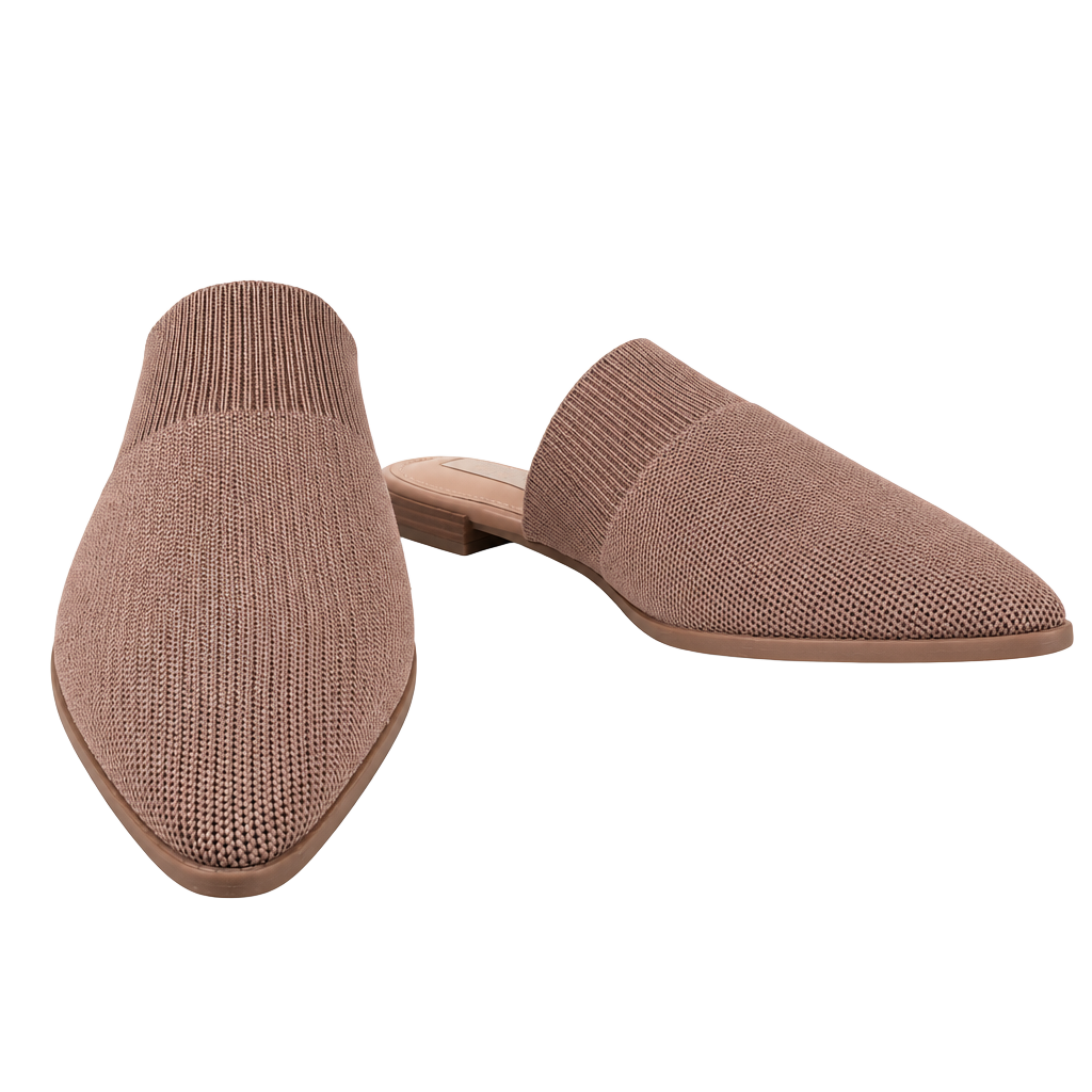 Steven New York Valdez Knit Mule Size 8 1/2 Beige Pointed Toe Flat Slip On 1