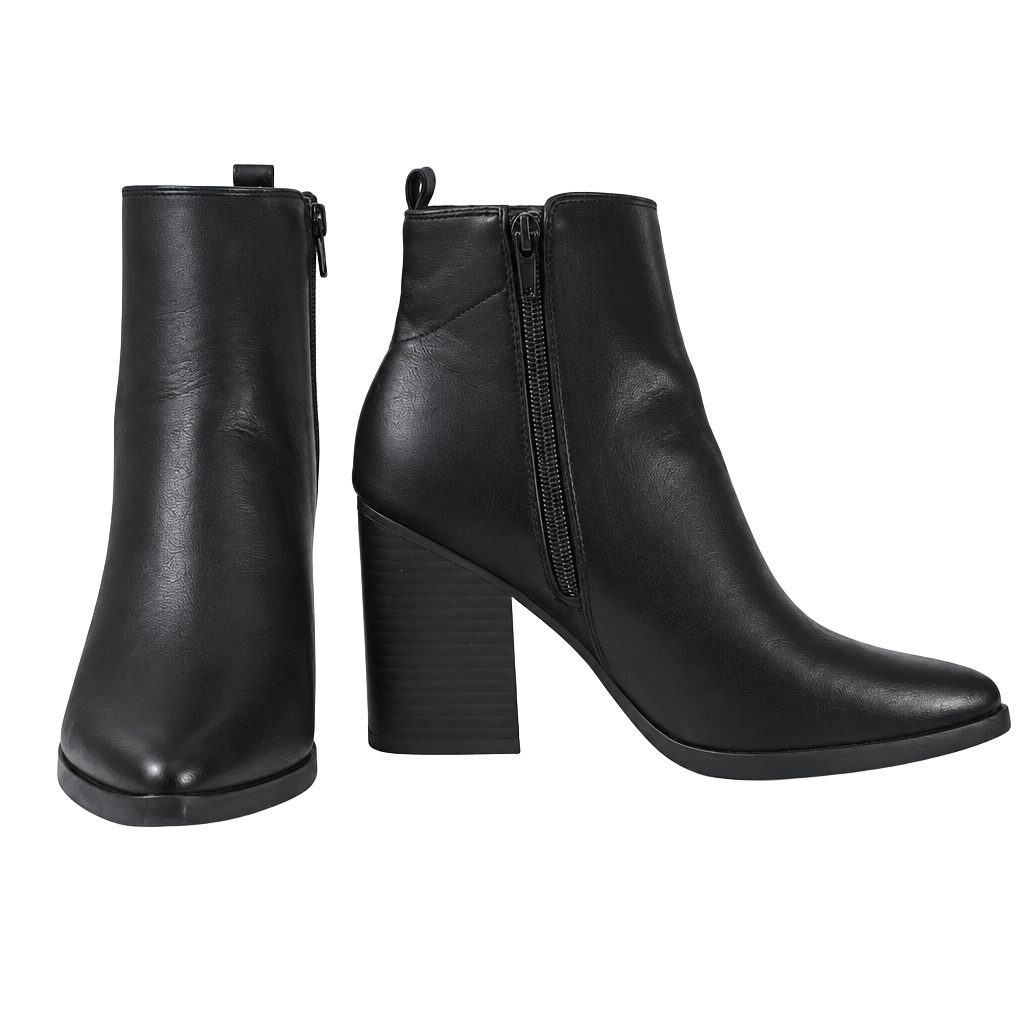 Indigo Rd. Ankle Boots Size 7M Black Block Heel Side Zip 1
