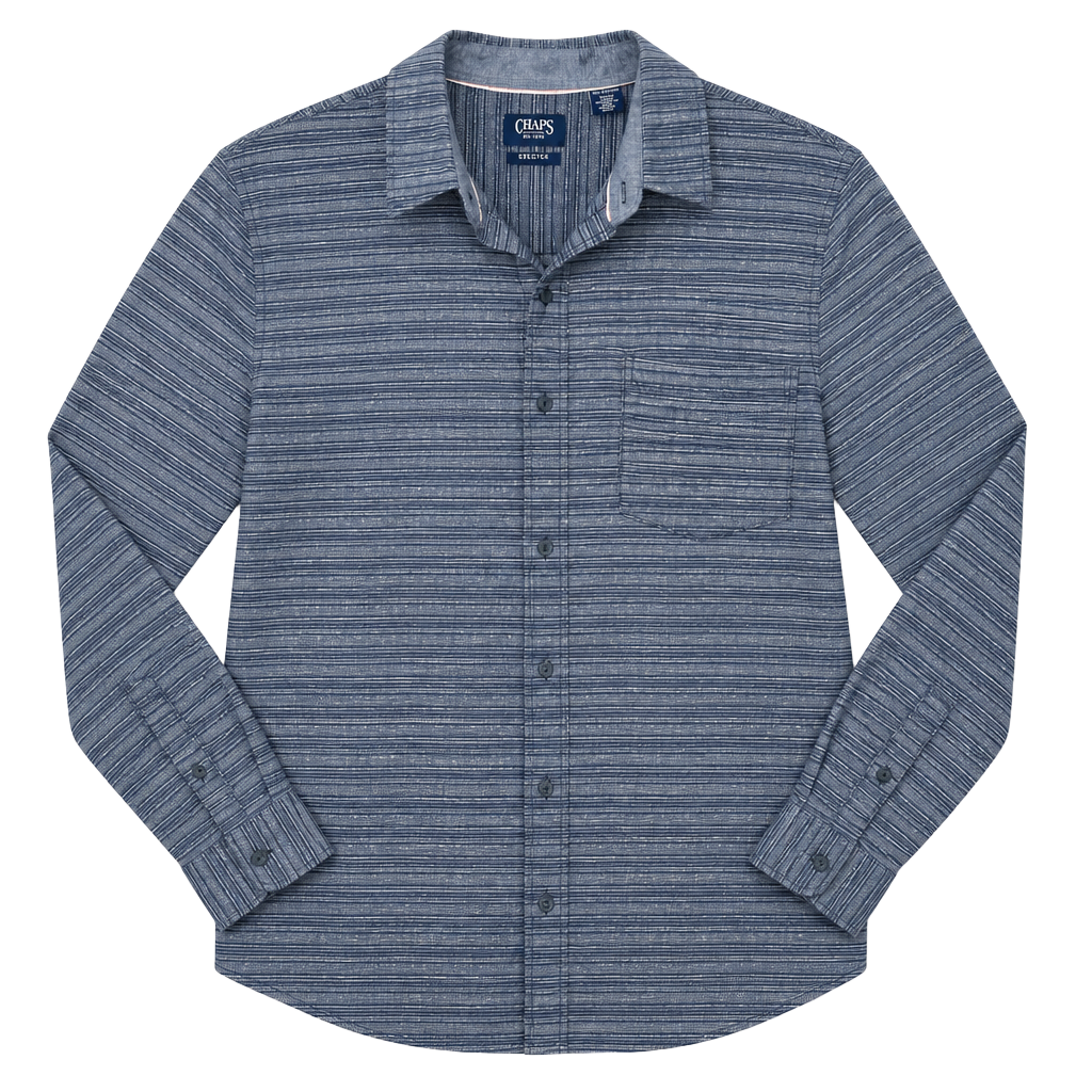 Men’s Stretch Long Sleeve Button Down Shirt 2XL 1
