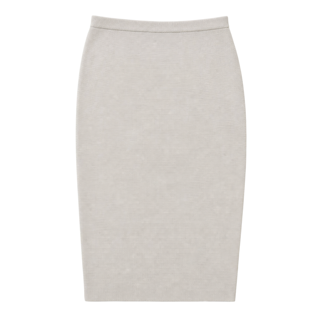 Silk & Organic Cotton Pencil Skirt in Bone - size petite xs 1