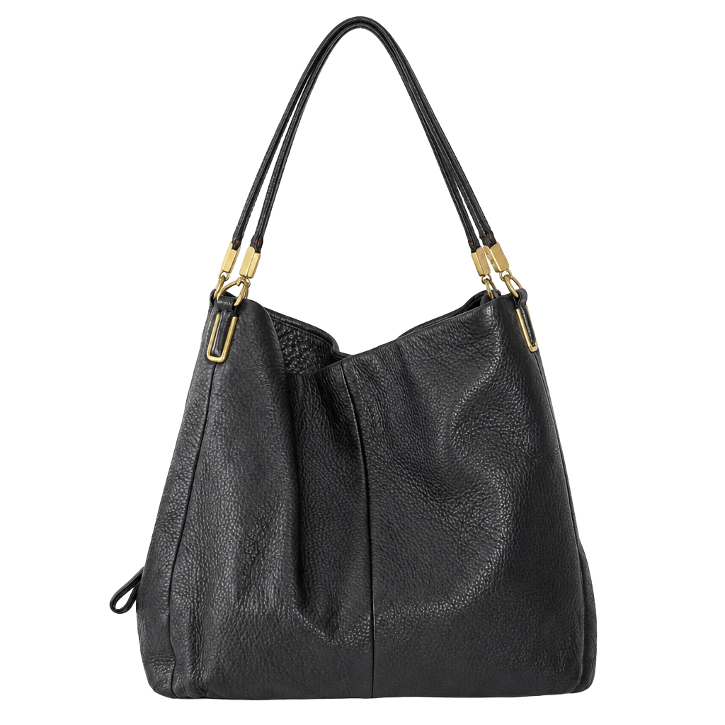 Coach Madison Phoebe Black Peppled Leather Shoulder Bag Hobo 1