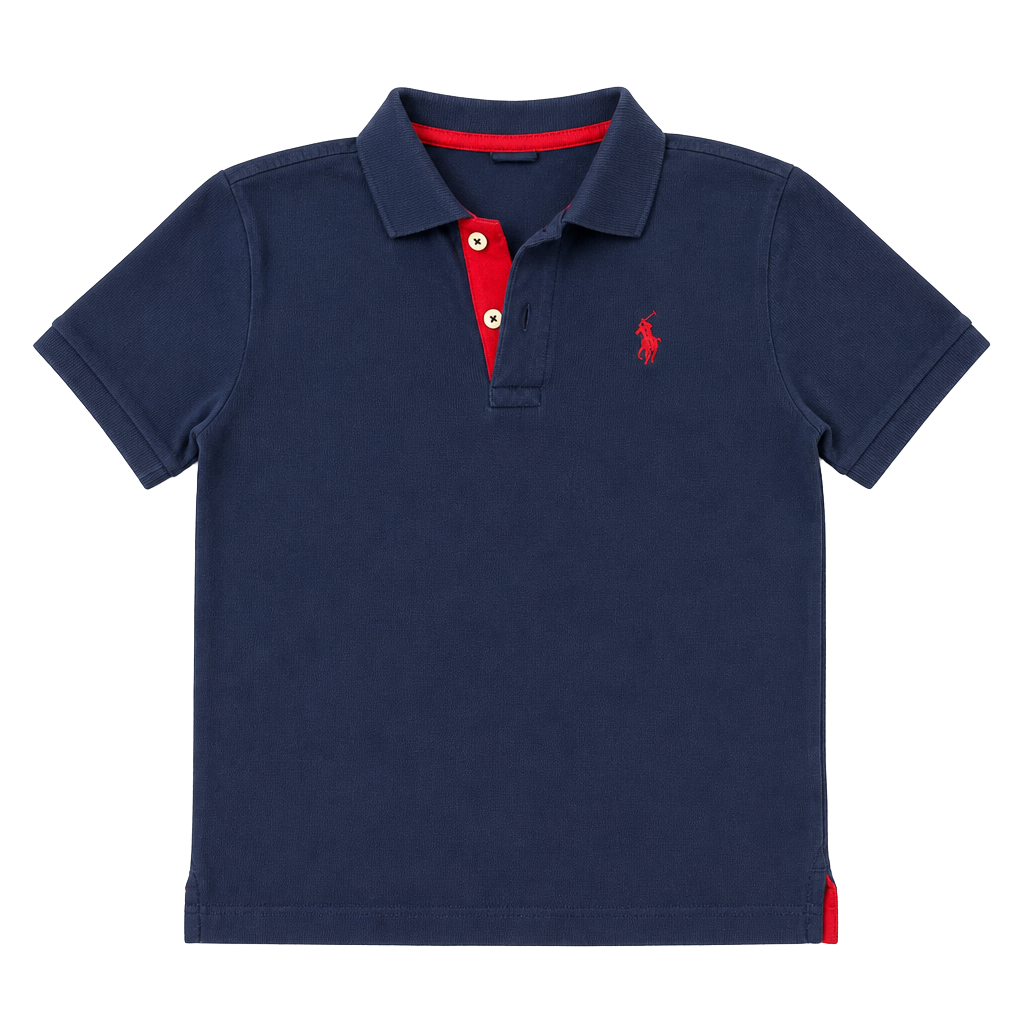 U.S. Polo Assn. Short Sleeve Polo Shirt Navy Red Child Size 1
