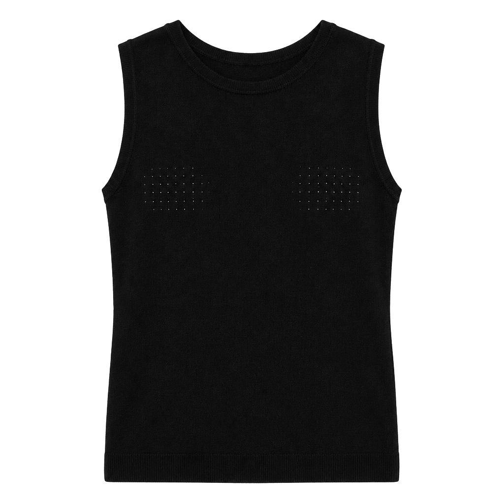 Athleta Tank Top Size S Black Perforated Knit Sleeveless 1