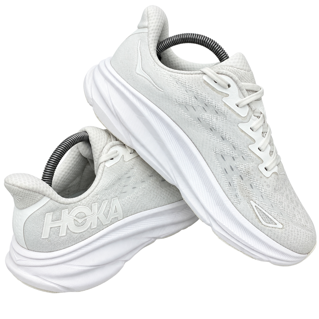 HOKA Clifton 9 Wide White Running Shoes Women's Size 10D 1