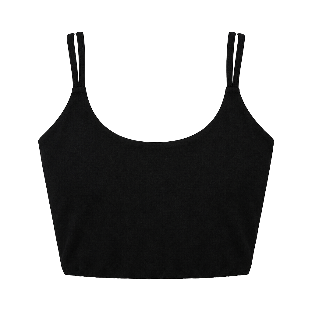 Fabletics Activewear Tank Size L Black Cropped Built-in Bra Top 1