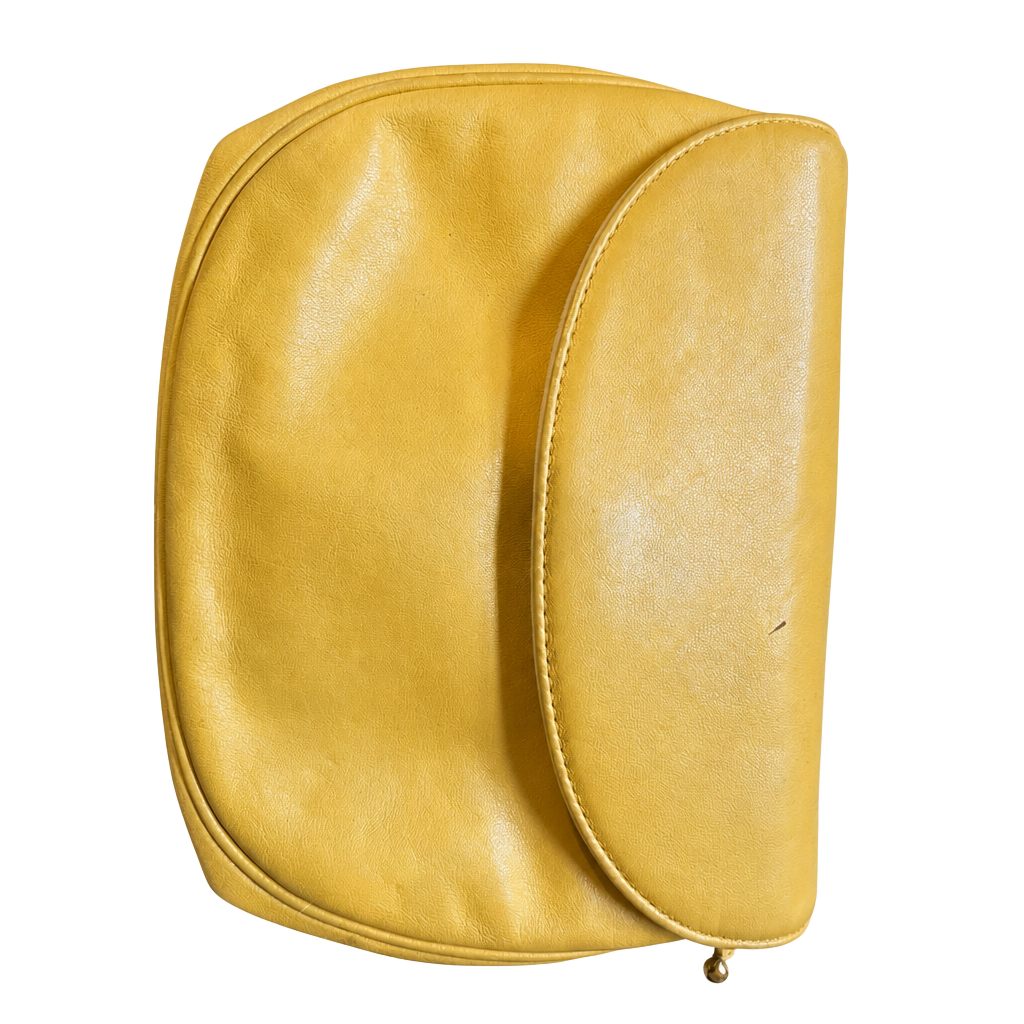 Vintage Koret Yellow Leather Crossbody Flap Bag 1