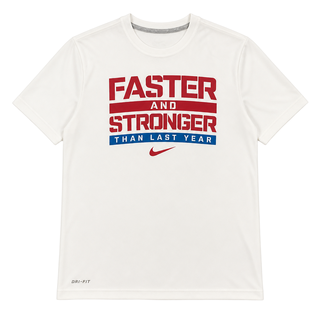 Nike Dri-Fit Faster and Stronger Than Last Year Graphic T-Shirt Size L 1