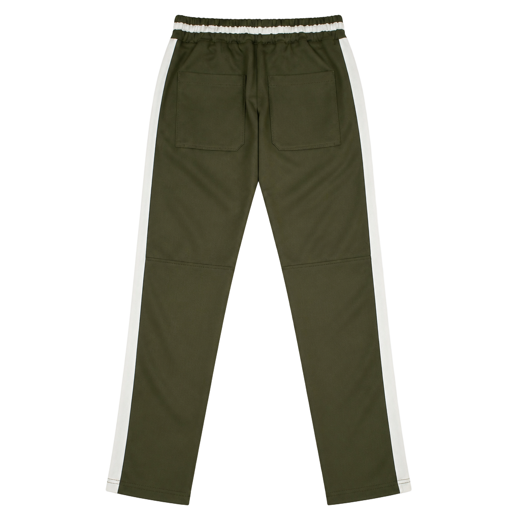 Crysp Denim Olive Green Side Stripe Track Pants Size L 1